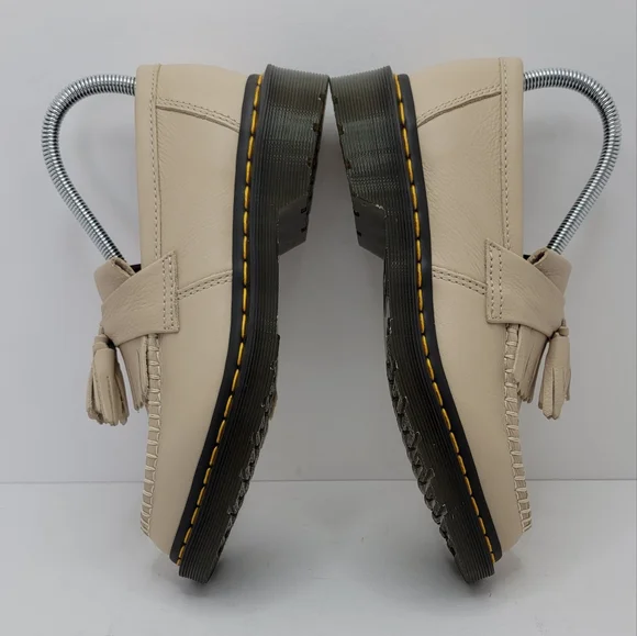 Dr. Martens | Adrian beige tan leather chunky tassel loafer shoes | WMS 7 - Picture 8 of 11